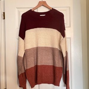 Francesca’s Collections Color Block Sweater Size Large